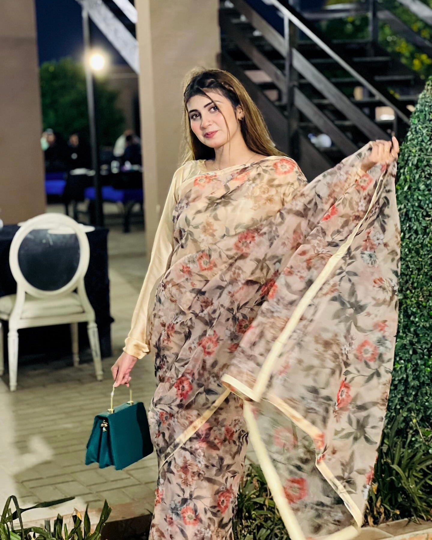 Floral Organza Saree