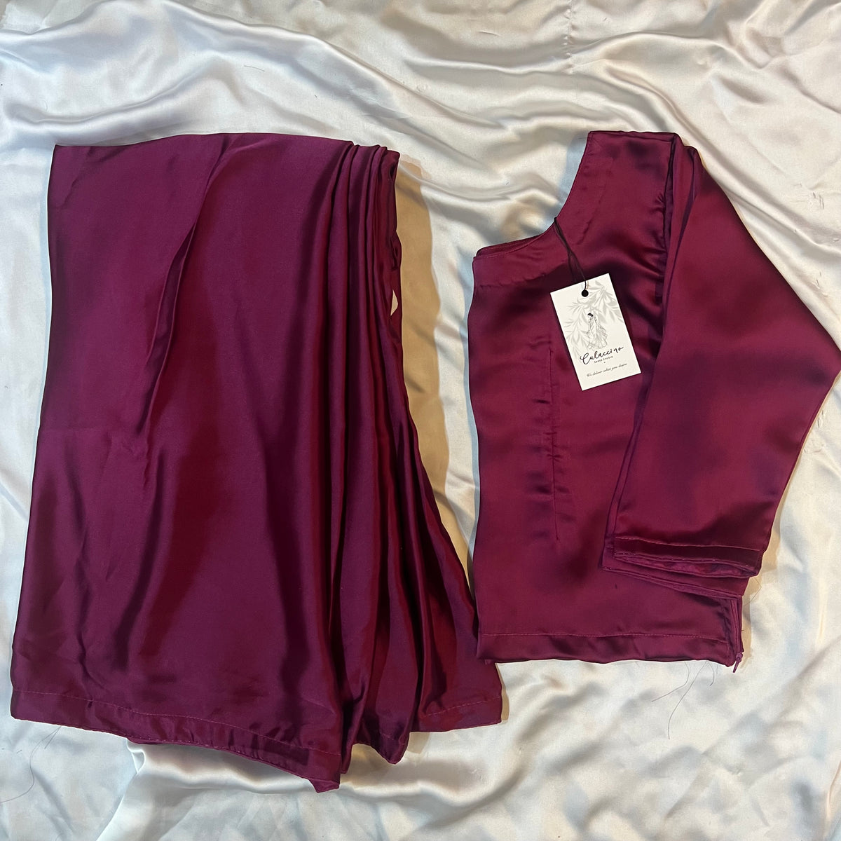 Burgundy Silk Saree
