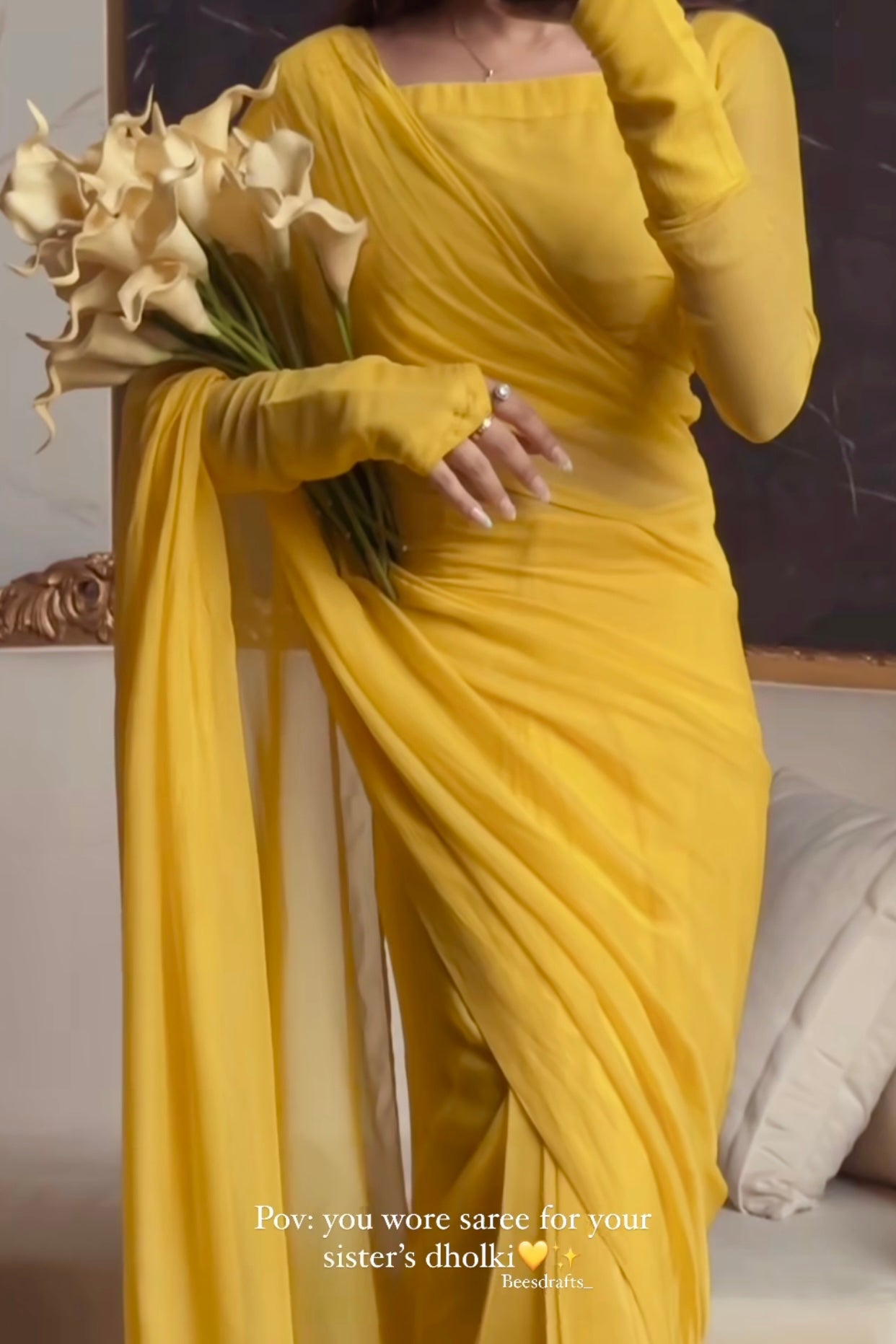 LEMON CHIFFON SAREE