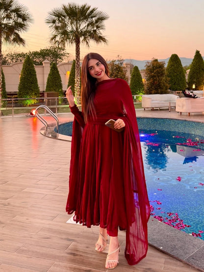 Deep Red Maxi Dress